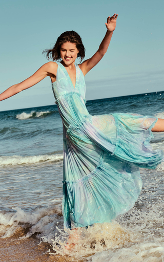 Into The Blue Tie-Dyed Cotton Maxi Dress展示图