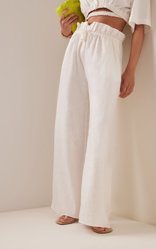 Rosa Drawstring Linen Wide-Leg Pants展示图