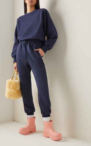 Vanessa Padded-Shoulder Organic Cotton Sweatshirt展示图