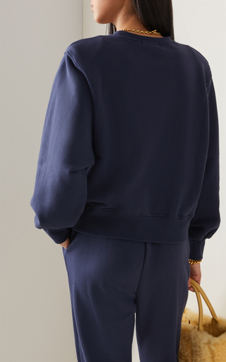 Vanessa Padded-Shoulder Organic Cotton Sweatshirt展示图