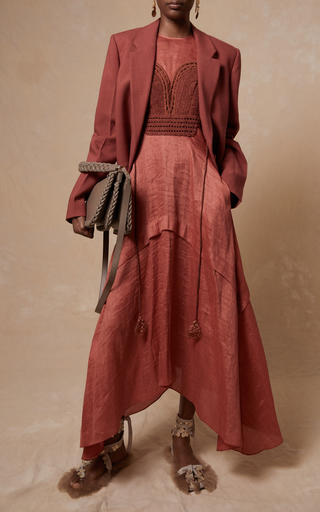 Apollonia Linen-Blend Midi Dress展示图