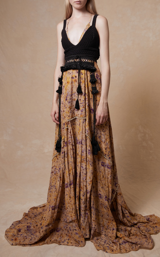 Athena Printed Silk Floor-Length Dress展示图