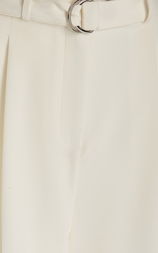 Mixed-Media Silk-Satin Straight-Leg Pants展示图