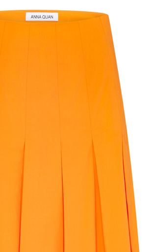 Adelaide Pleated Stretch-Cotton Midi Skirt展示图