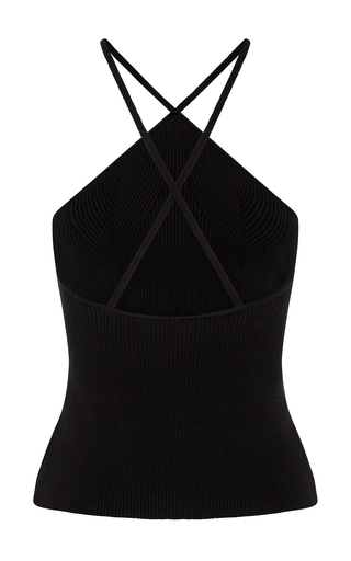 Solange Ribbed-Knit Halter Top展示图