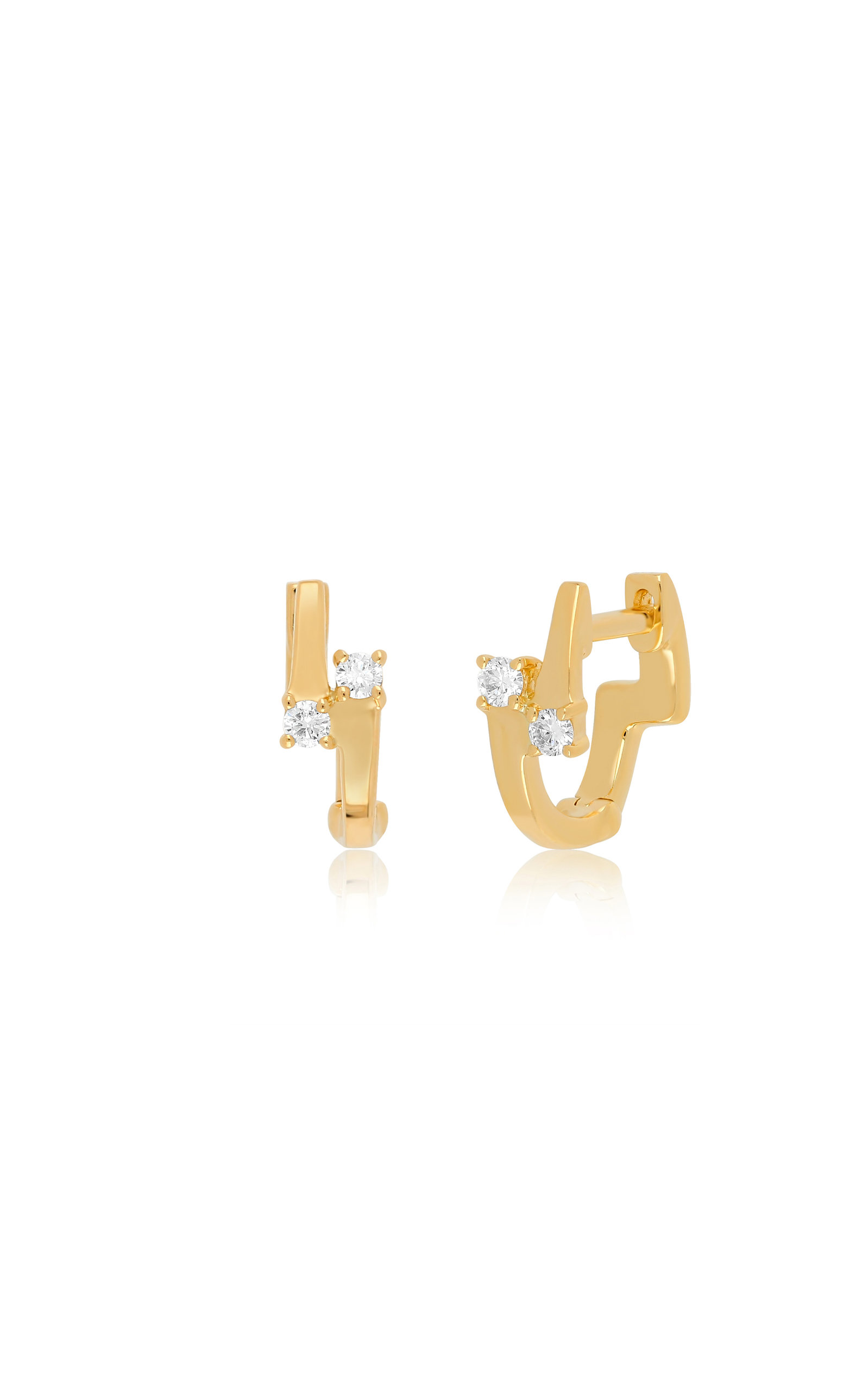 EF Collection Diamond Loop Hoop Ear Jackets 14K Yellow Gold