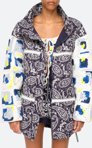 Theodora Paisley Crochet Quilted Jacket展示图