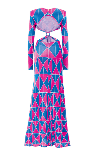 Printed Cut Out Maxi Dress展示图