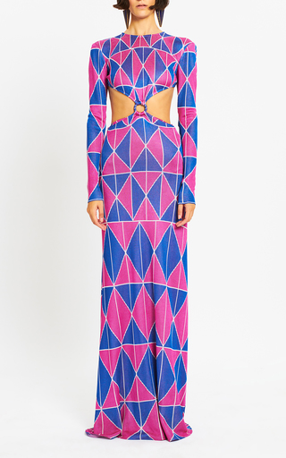 Printed Cut Out Maxi Dress展示图