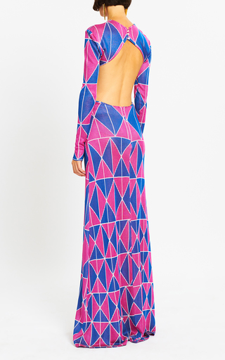 Printed Cut Out Maxi Dress展示图