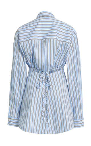 Striped Cutout Cotton Shirt展示图