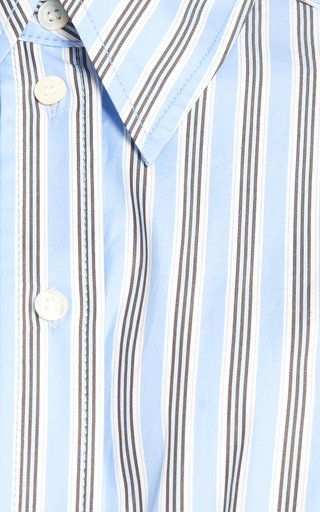 Striped Cutout Cotton Shirt展示图