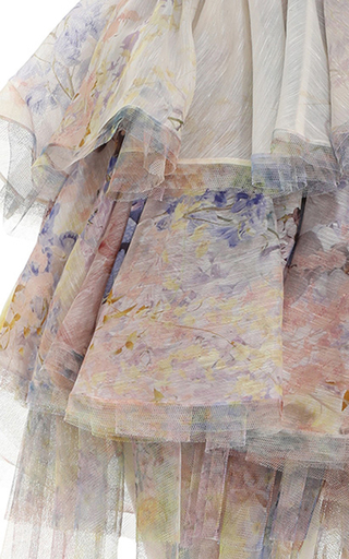 Rhythmic Tiered Silk-Linen Mini Skirt展示图