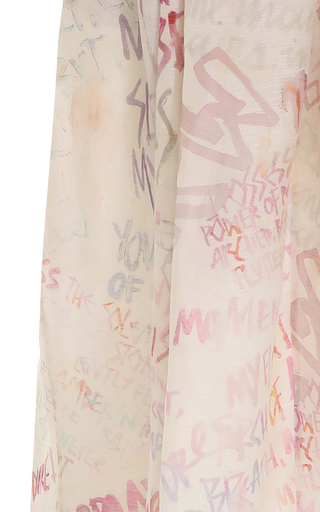 Dancer Linen-Silk Printed Maxi Skirt展示图