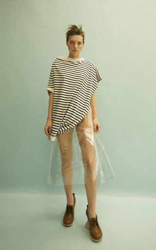 Asymmetric Striped Organic Cotton Top展示图