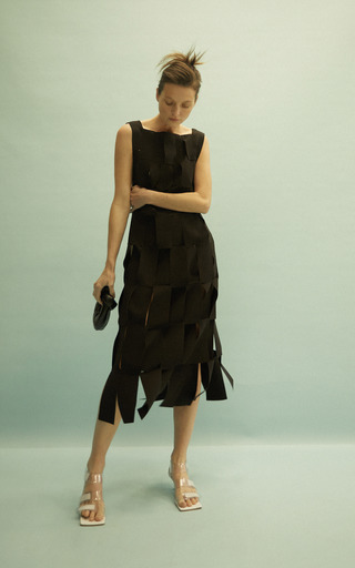 Spliced Sleeveless Paneled Midi Dress展示图