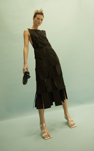 Spliced Sleeveless Paneled Midi Dress展示图