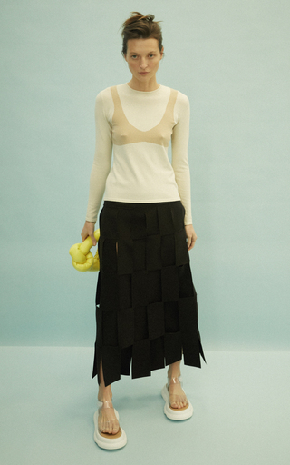 Spliced Paneled Midi Skirt展示图