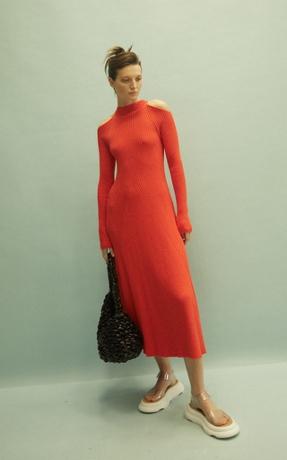 Cutout Knitted Midi Dress展示图