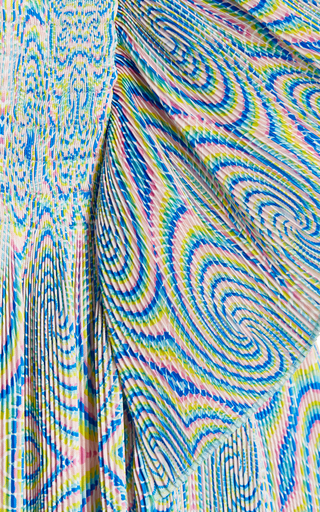 Hallucinogenic-Print Plisse Midi Dress展示图