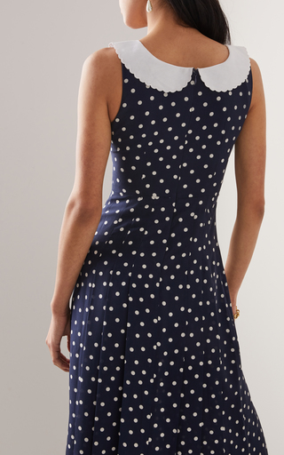 Polka Dot Silk Midi Dress展示图