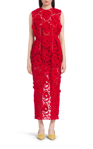 Guipure Rose Cotton-Blend Midi Dress展示图