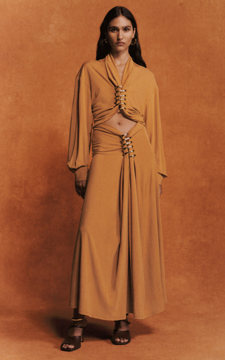 Coil-Embellished Cutout Maxi Dress展示图