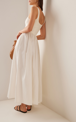 Ribbed-Knit and Cotton Maxi Dress展示图