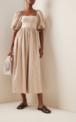 Linen-Blend Maxi Dress展示图