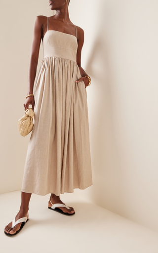 Stretch Linen-Blend Cami Dress展示图