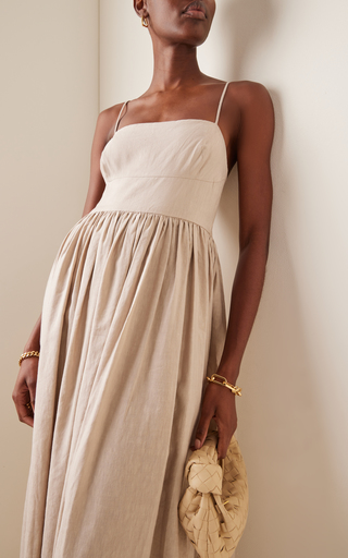 Stretch Linen-Blend Cami Dress展示图