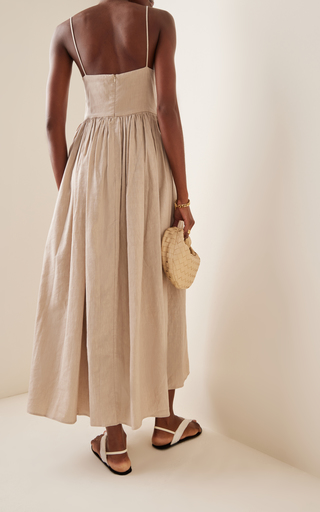 Stretch Linen-Blend Cami Dress展示图