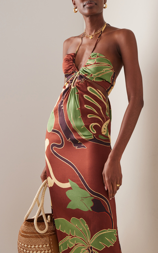 Exclusive Extravagant Vision Silk Charmeuse Midi Dress展示图