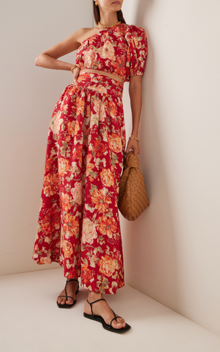 Exclusive Raquel Linen-Blend Maxi Skirt展示图