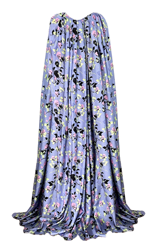 Printed Silk Maxi Cape Dress展示图