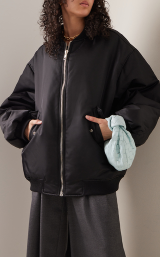 Astra Oversized Padded Satin Bomber Jacket展示图