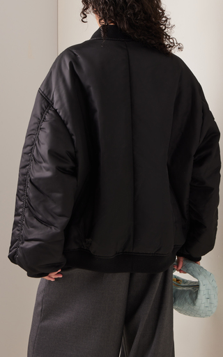 Astra Oversized Padded Satin Bomber Jacket展示图