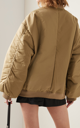 Astra Oversized Padded Satin Bomber Jacket展示图