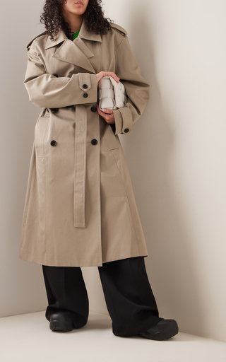 Eugene Oversized Cotton Double-Breasted Trench Coat展示图