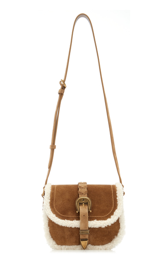 Small Rodeo Shearling-Trimmed Suede Crossbody Bag展示图