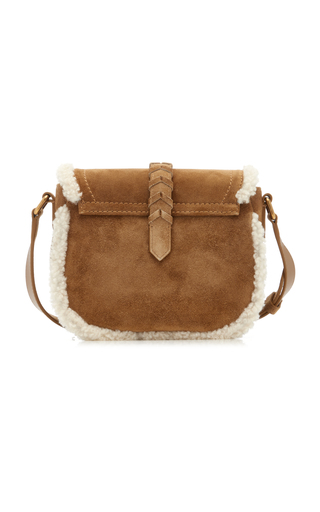 Small Rodeo Shearling-Trimmed Suede Crossbody Bag展示图