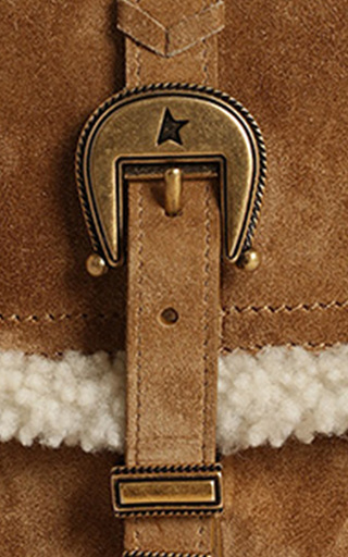 Small Rodeo Shearling-Trimmed Suede Crossbody Bag展示图