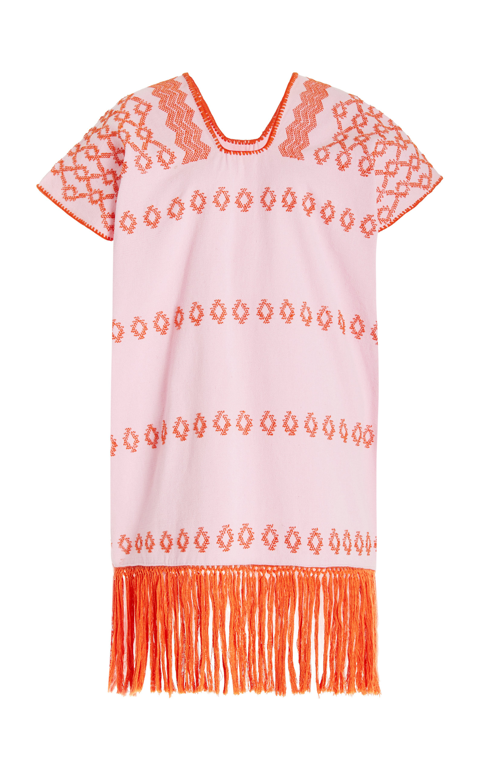 Fringed Cotton Mini Kaftan