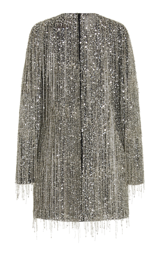 Fringed Embellished Silk Mini Dress展示图