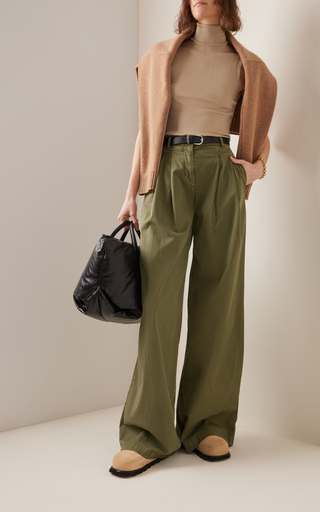 Dillon Pleated Cotton Wide-Leg Pants展示图