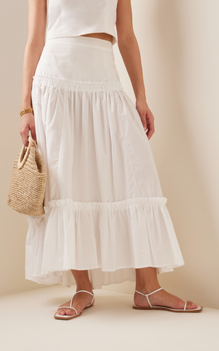 Tisbury Cotton-Poplin Midi Skirt展示图