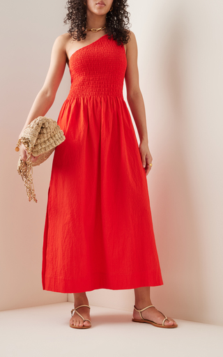 Isa One-Shoulder Cotton Maxi Dress展示图