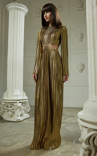 Pleated Cutout Maxi Dress展示图