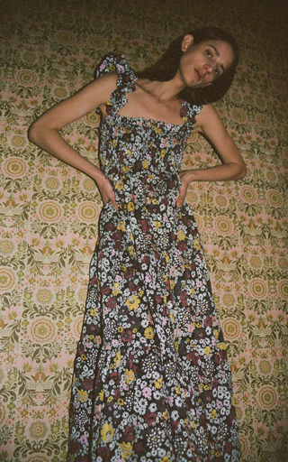 Gitte Floral Smocked Cotton Maxi Dress展示图