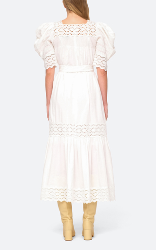 Georgina Eyelet Puff-Sleeve Cotton Maxi Dress展示图